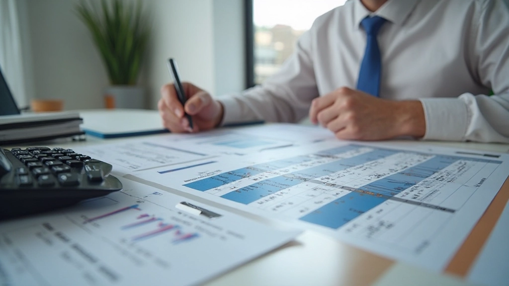 Документы пенсионной программы и расчеты на рабочем столе