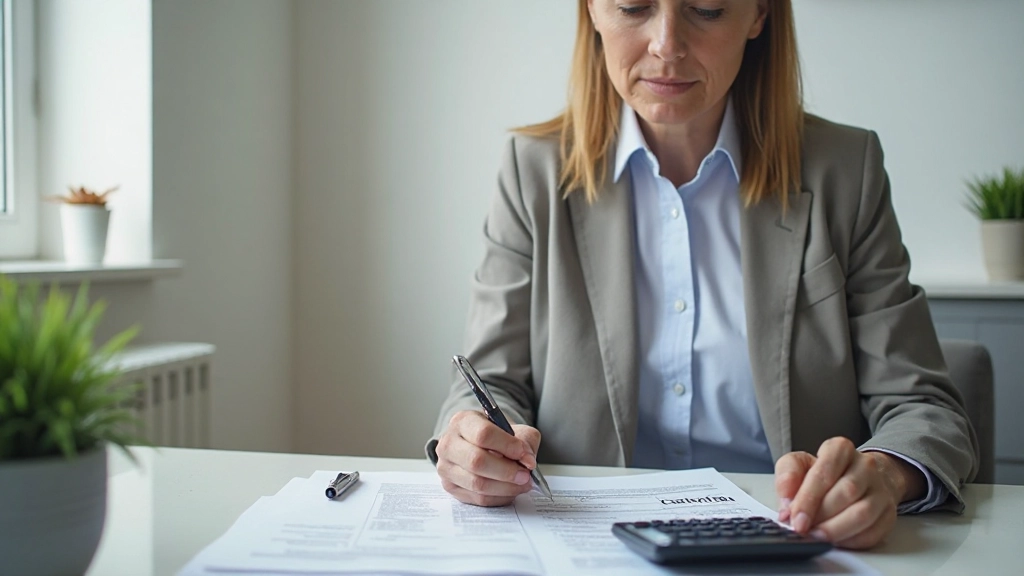 Профессиональное изображение документов пенсионного плана и калькулятора на рабочем столе